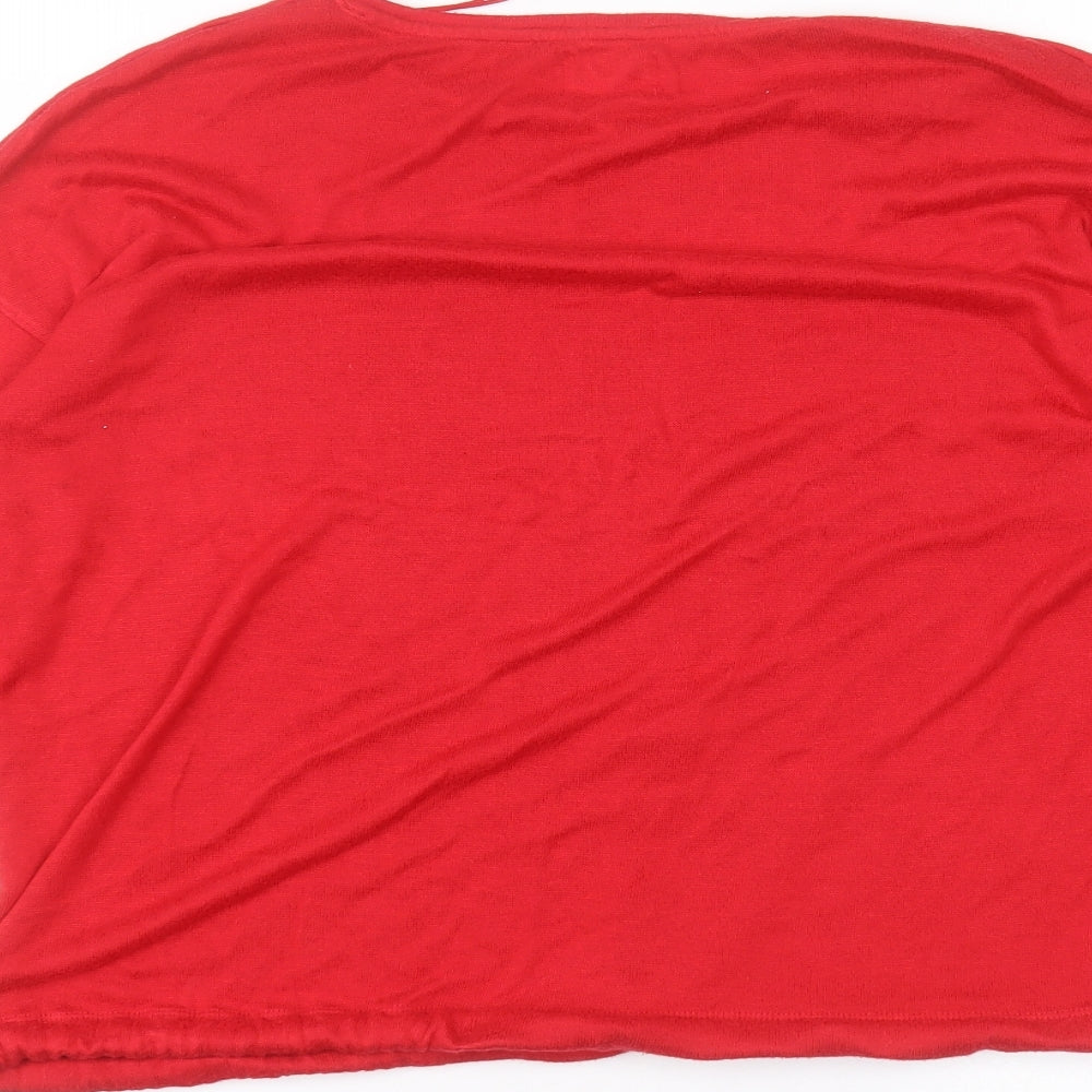 Matalan Womens Red Round Neck Viscose Pullover Jumper Size M