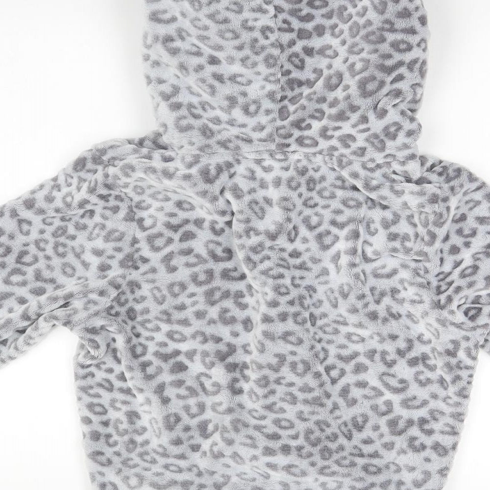 George Womens Grey Animal Print Polyester Pullover Hoodie Size 12