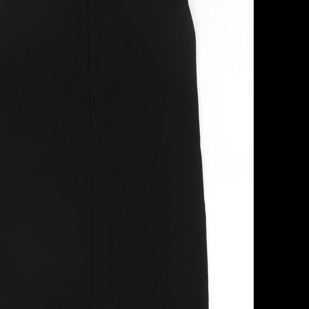 New Look Womens Black Polyester A-Line Size 12 Round Neck