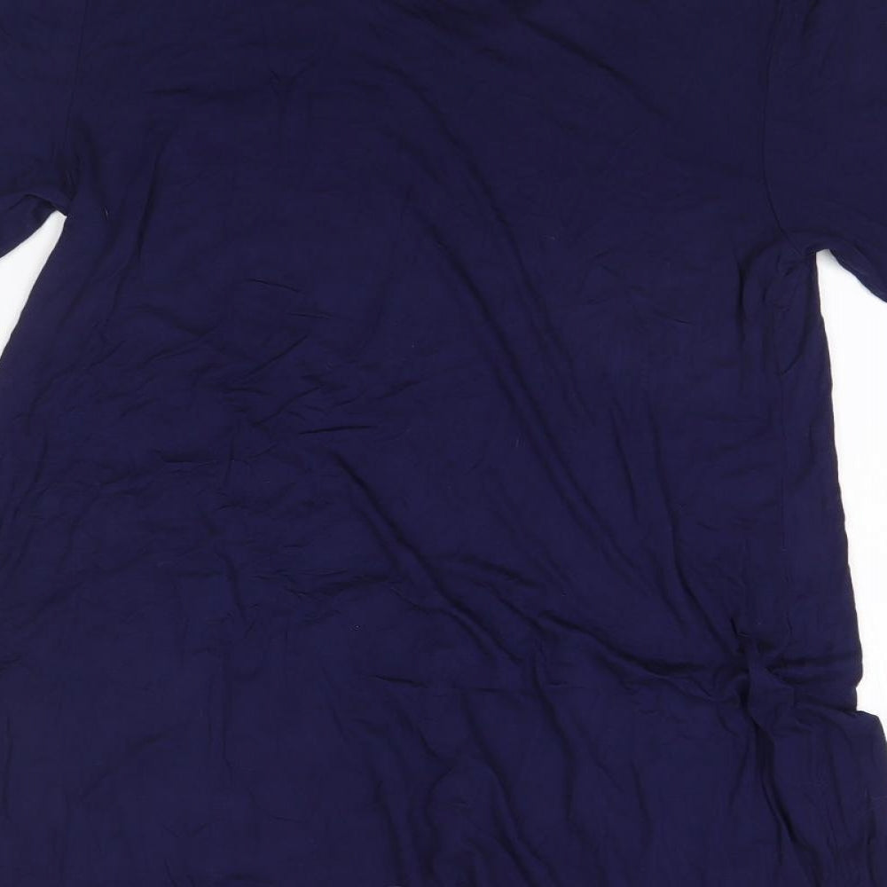 eanklosco Womens Blue Viscose A-Line Size XL Round Neck