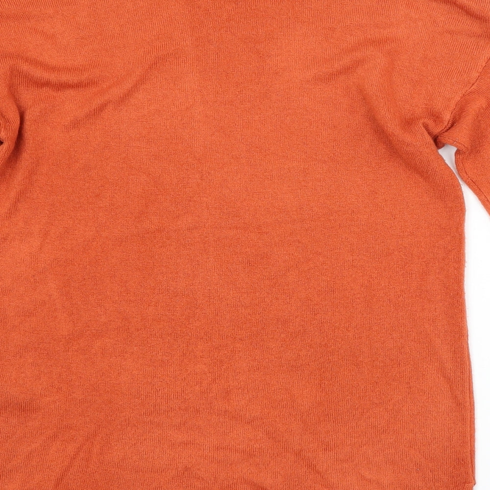 PEP&CO. Womens Orange Crew Neck Acrylic Pullover Jumper Size 10