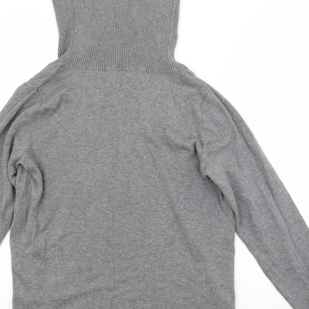 BPC Womens Grey Roll Neck Cotton Pullover Jumper Size 12