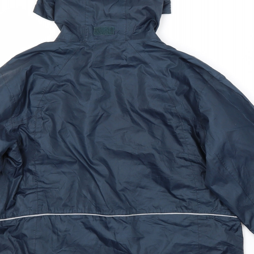 Result Boys Blue Rain Coat Coat Size 9-10 Years