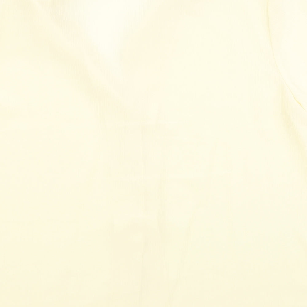 Damart Womens Yellow Polyester Basic Button-Up Size 18 Collared