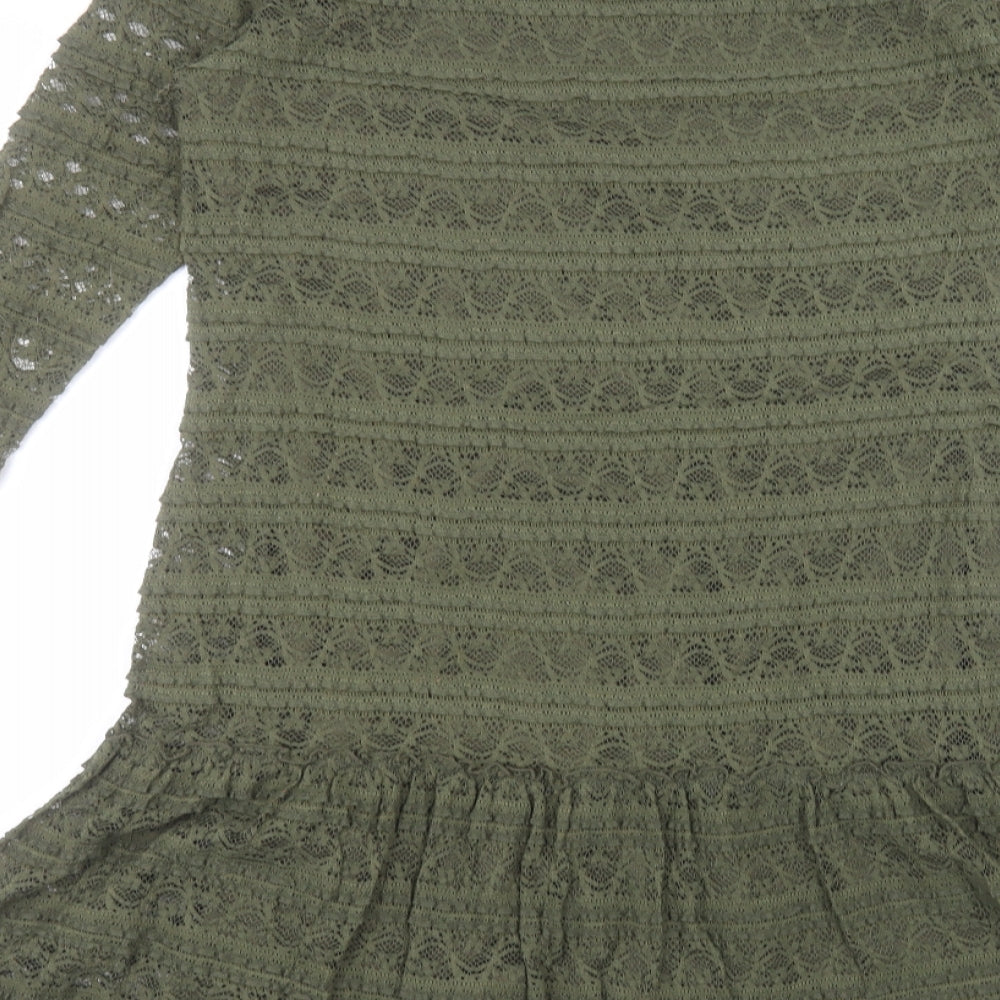 Le Redoute Womens Green Polyamide A-Line Size 14 Roll Neck
