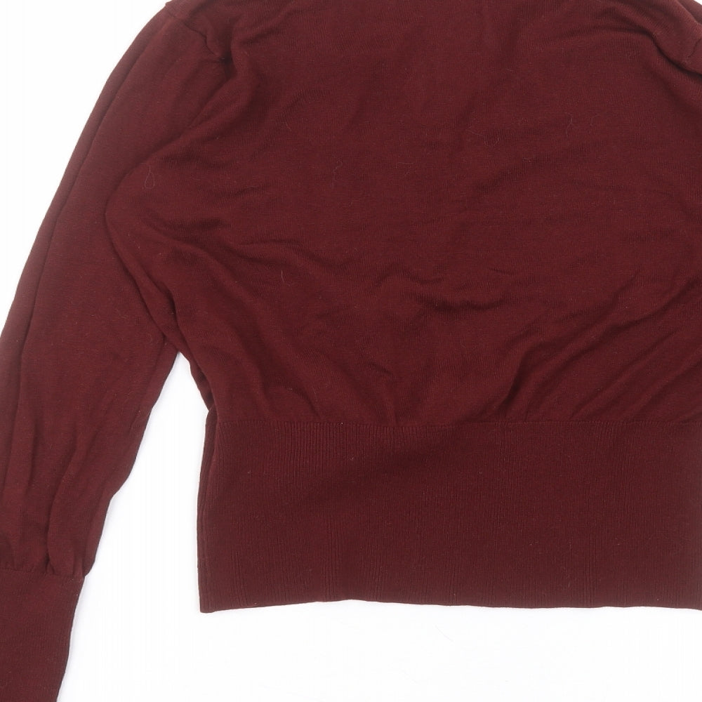 H&M Womens Red Acrylic Basic Blouse Size M V-Neck
