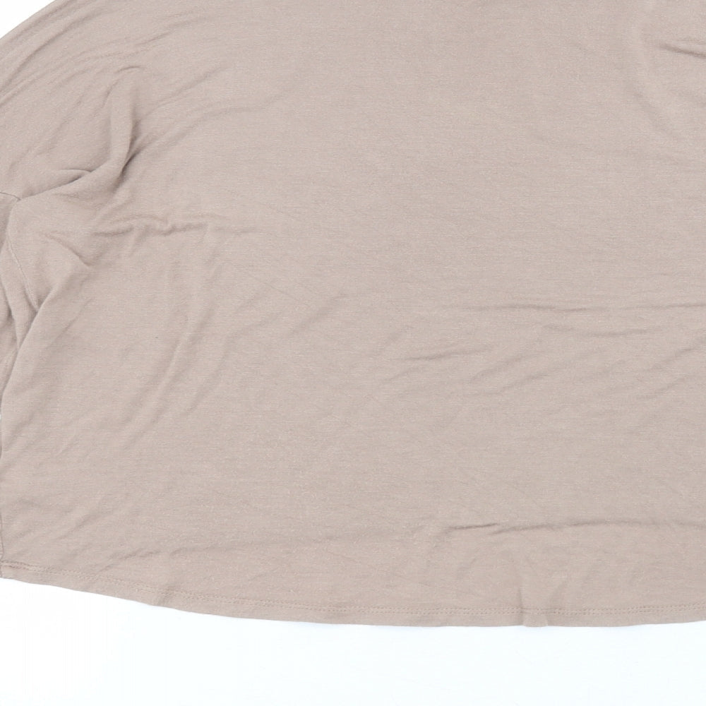 Primark Womens Brown Viscose Basic T-Shirt Size S Round Neck
