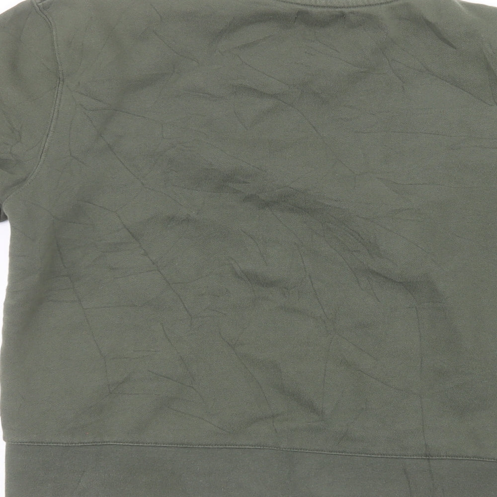 Topman Mens Green Round Neck Cotton Pullover Jumper Size XS