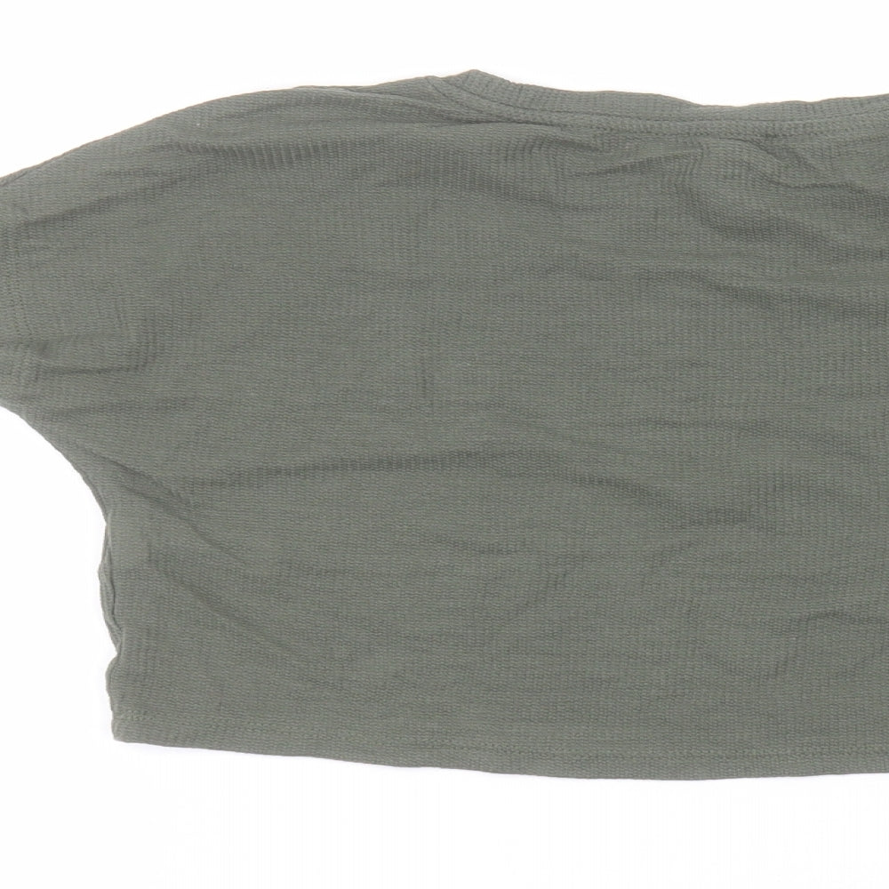 Primark Womens Green Polyester Basic T-Shirt Size S Round Neck