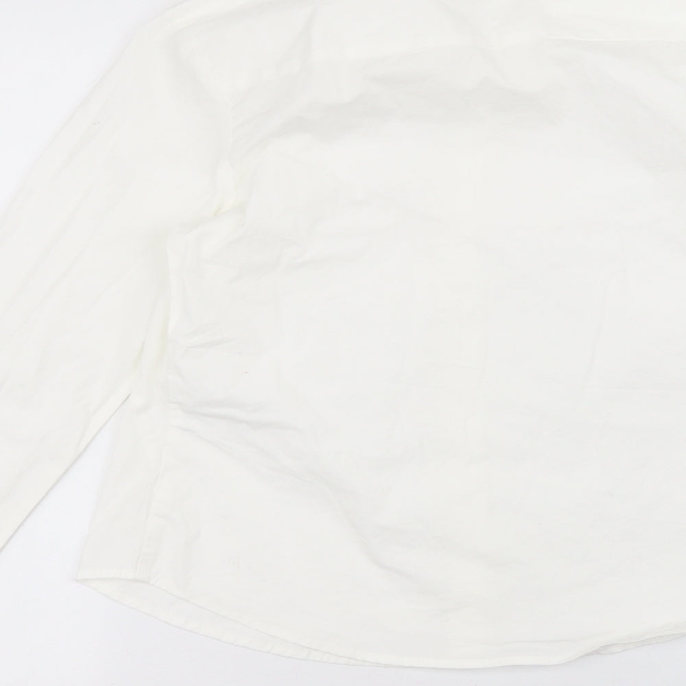 ASOS Womens White Cotton Basic Button-Up Size 12 Collared