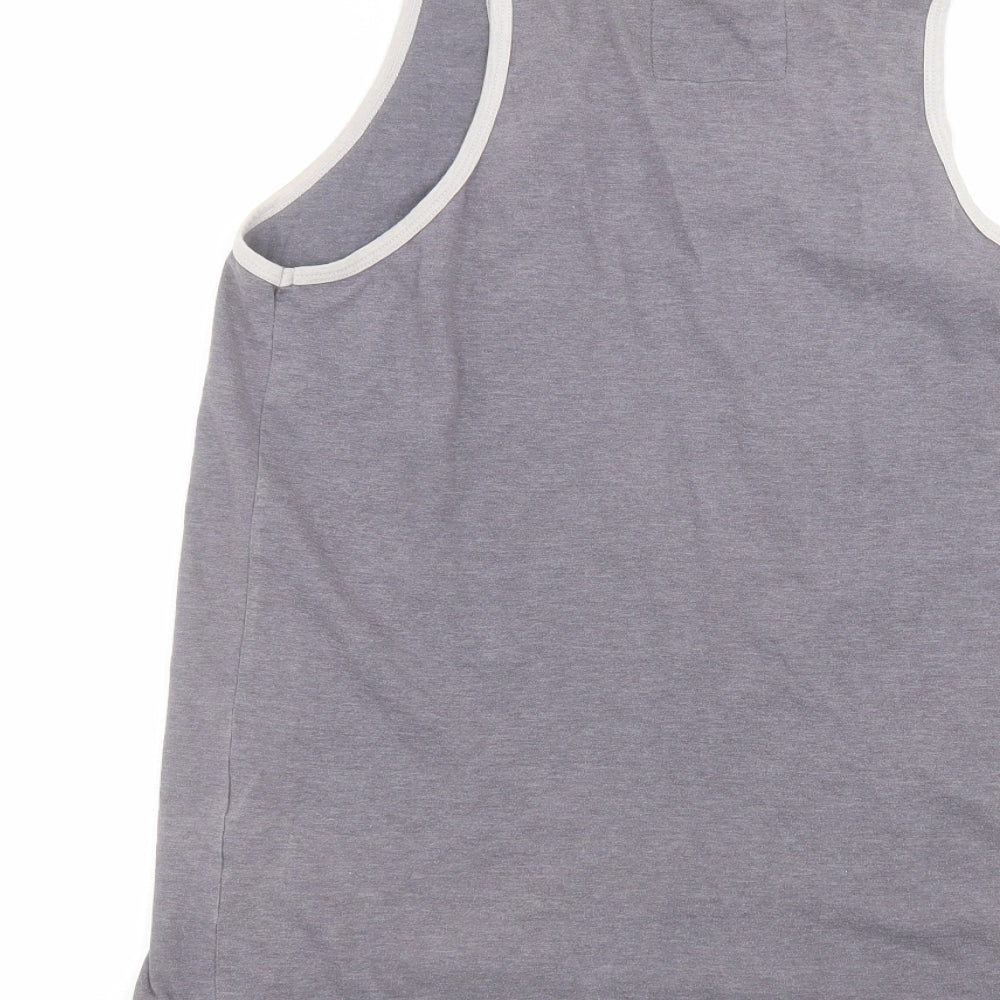 Red Jacket Womens Grey Cotton Basic Tank Size M Round Neck