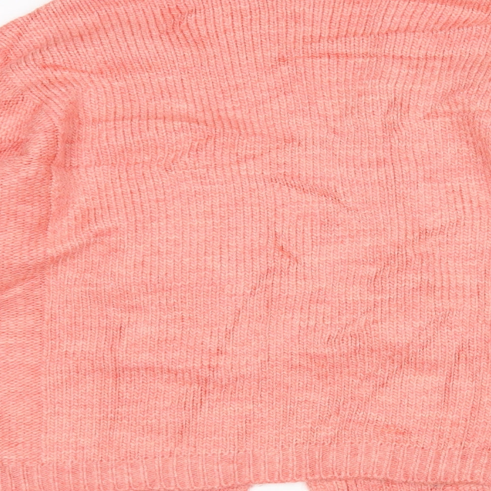 Marks & Spencer Womens Pink V-Neck Acrylic Cardigan Jumper Size M