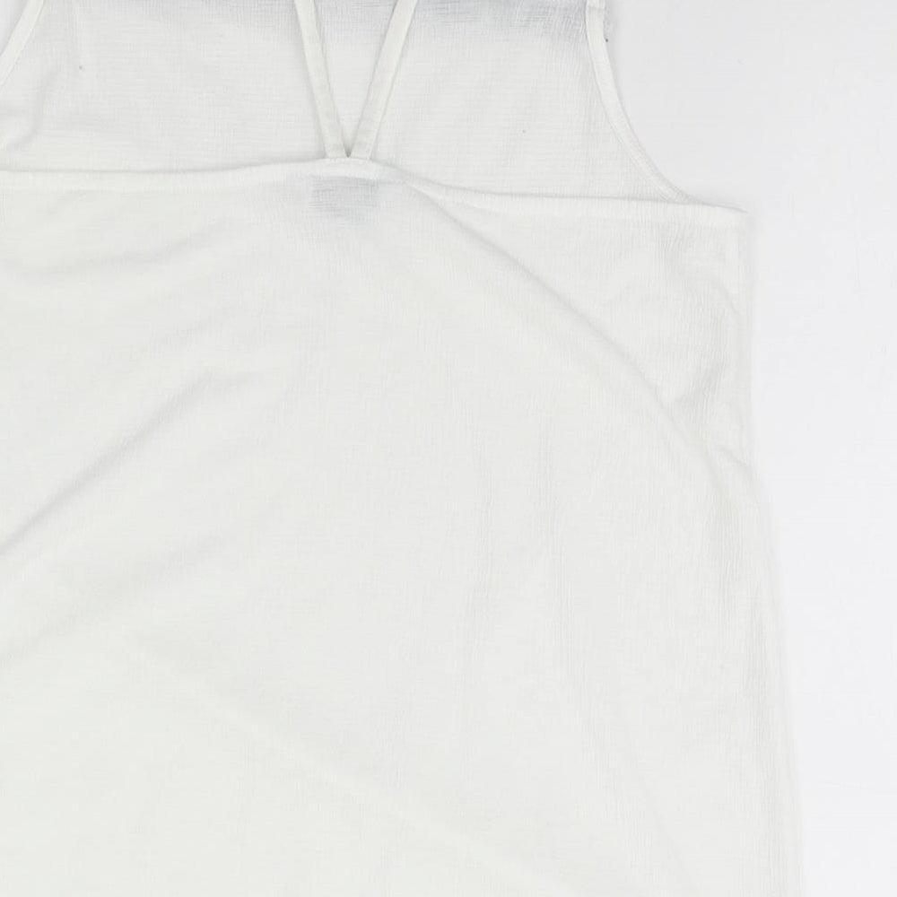 NEXT Womens White Polyester Basic Tank Size 10 Off the Shoulder