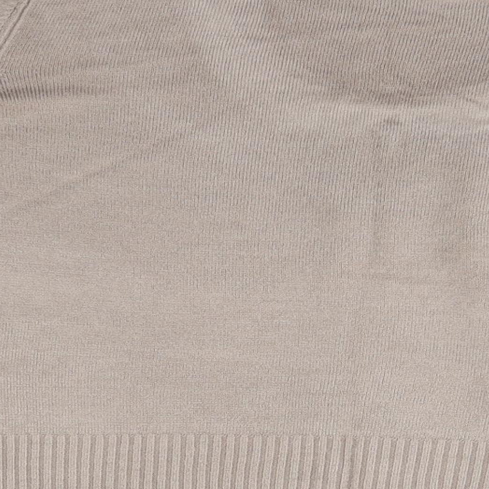 Papaya Womens Beige Round Neck Acrylic Pullover Jumper Size 16