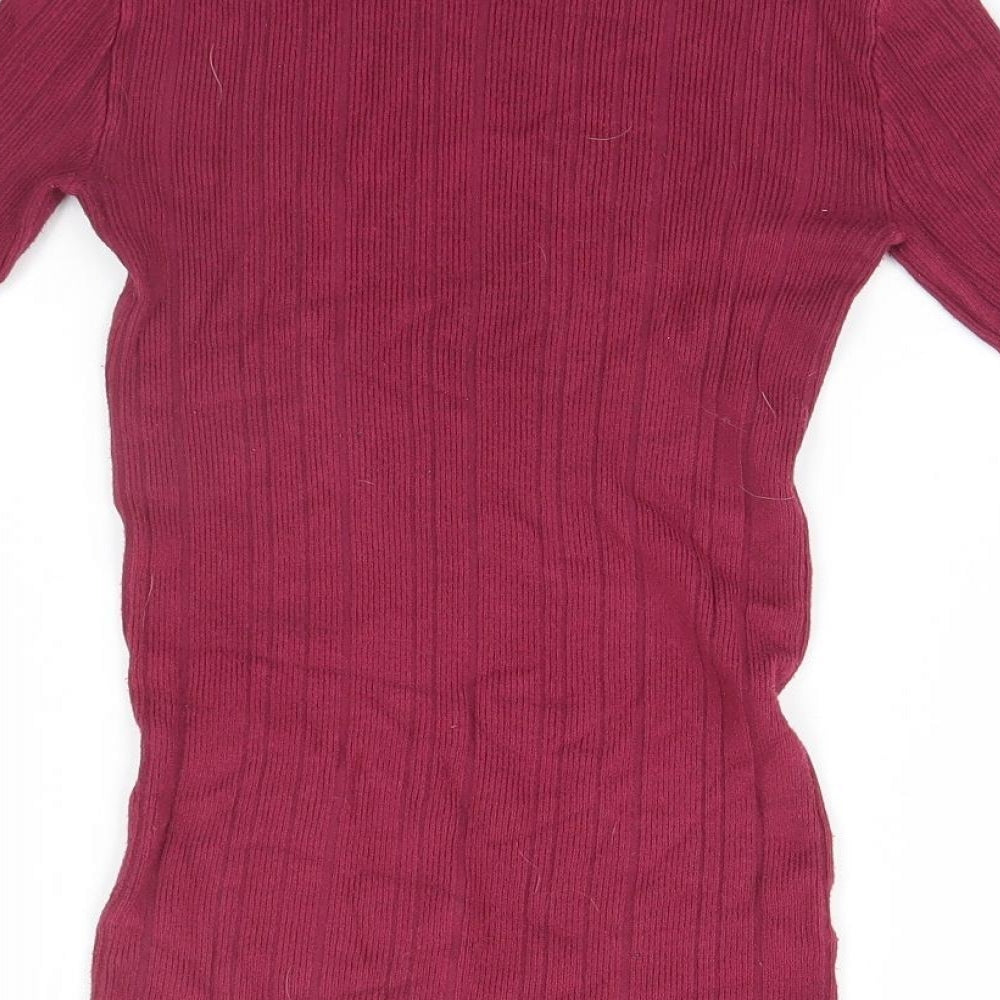Atmosphere Womens Pink High Neck Viscose Pullover Jumper Size 8