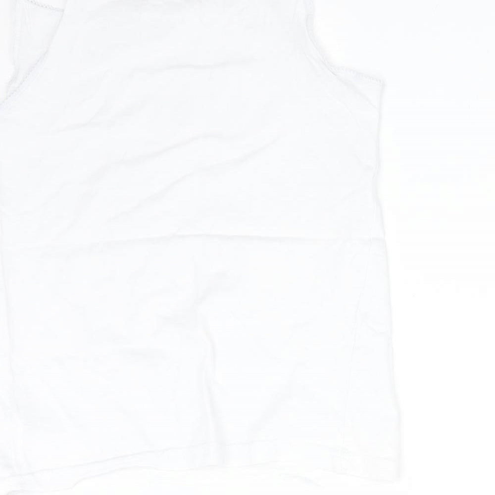 Primark Girls White Cotton Camisole T-Shirt Size 10-11 Years