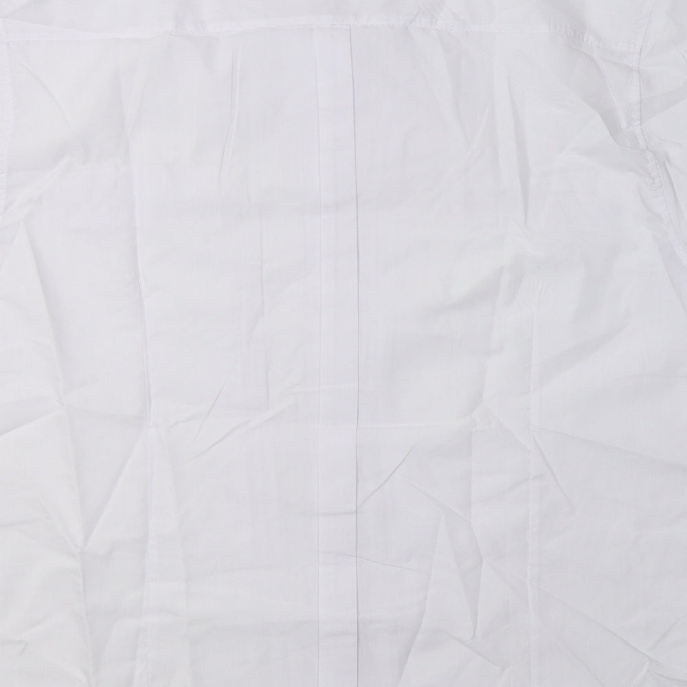 Preworn Womens White Cotton Basic Button-Up Size 2XL Mock Neck