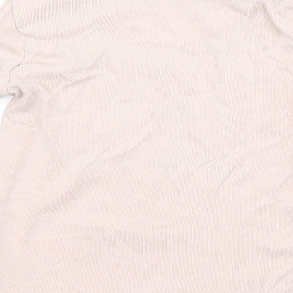 Mothercare Girls Pink Cotton Basic T-Shirt Size 18-24 Months Crew Neck