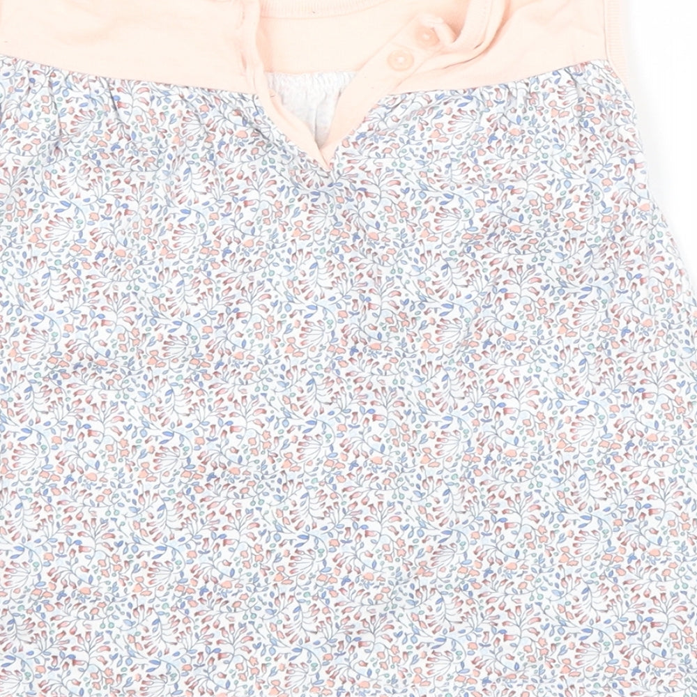 NEXT Girls Multicoloured Floral Cotton A-Line Size 0-3 Months Crew Neck