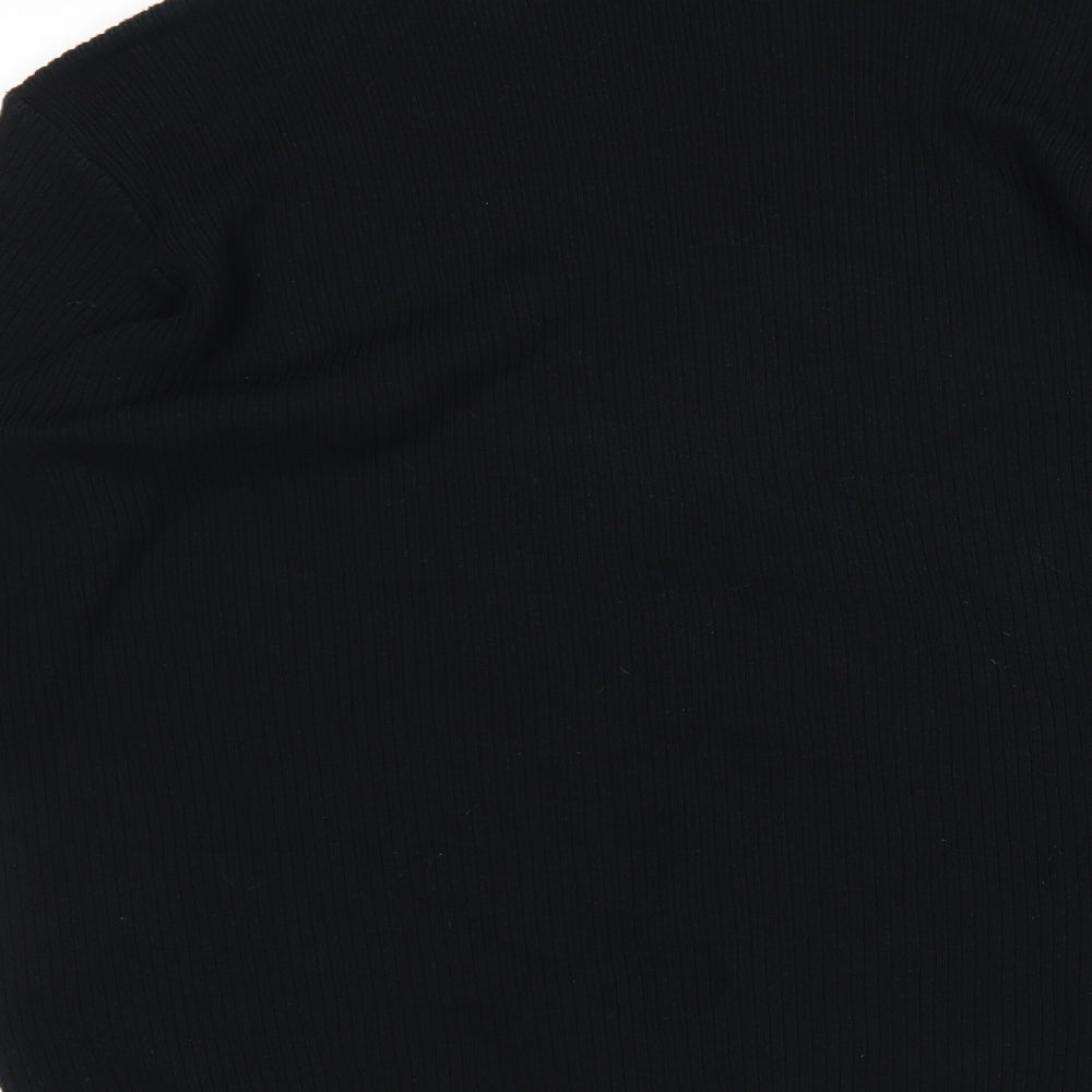 George Mens Black V-Neck Acrylic Pullover Jumper Size M