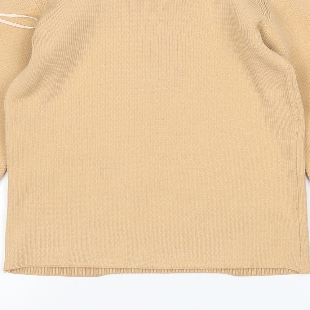 River Island Womens Beige Square Neck Polyester Pullover Jumper Size 10