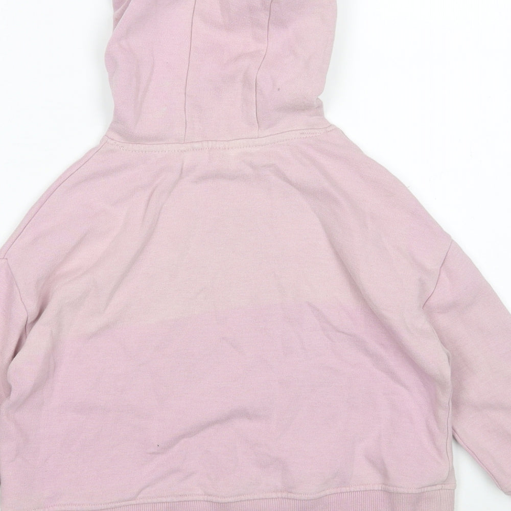 NEXT Girls Pink Cotton Pullover Hoodie Size 5 Years
