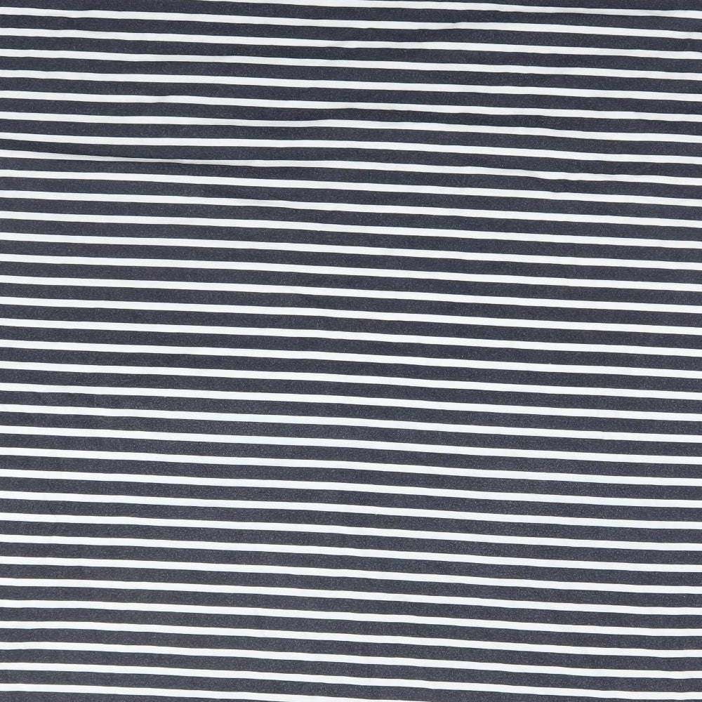 Missguided Womens Blue Striped Polyester Basic T-Shirt Size 8 Round Neck