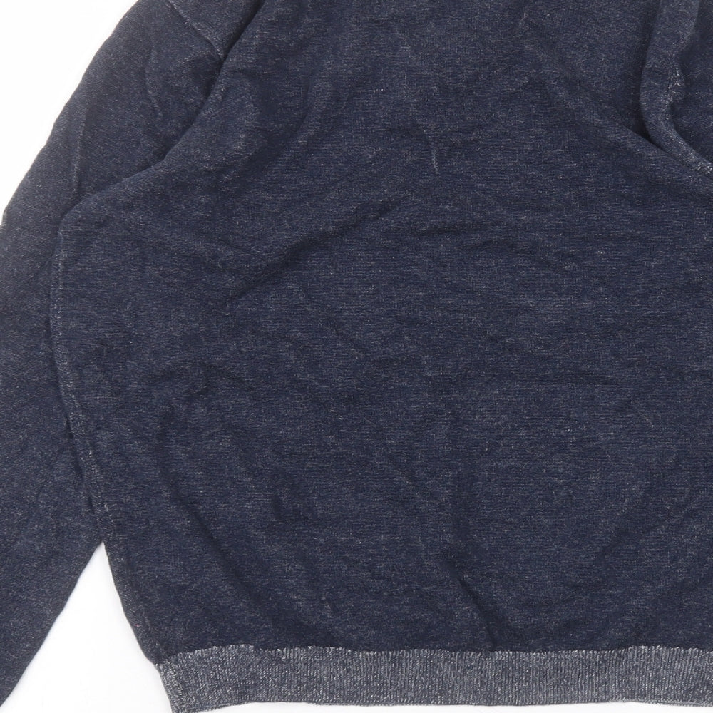 George Womens Blue Round Neck Cotton Pullover Jumper Size S