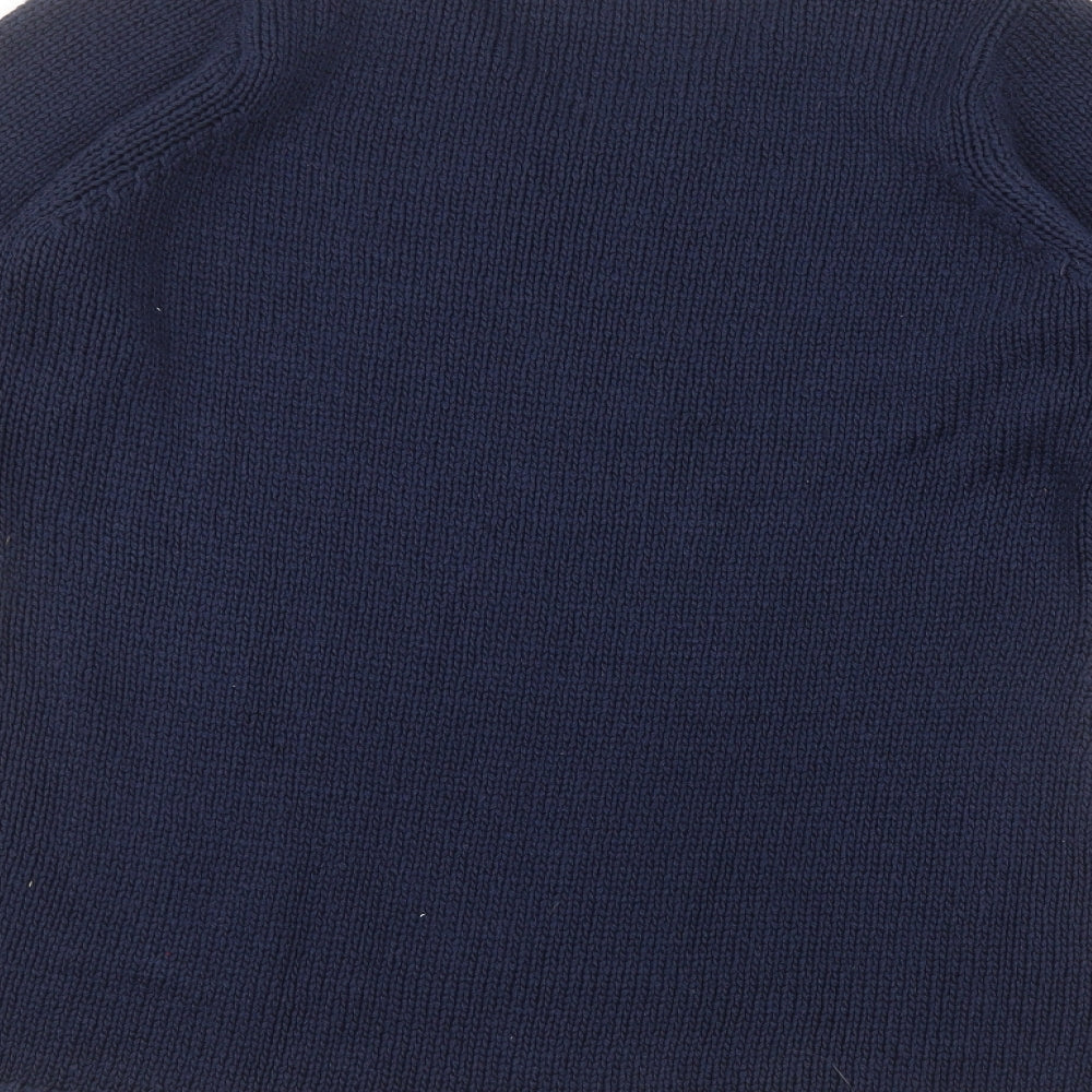 Together Womens Blue Round Neck Acrylic Pullover Jumper Size 12