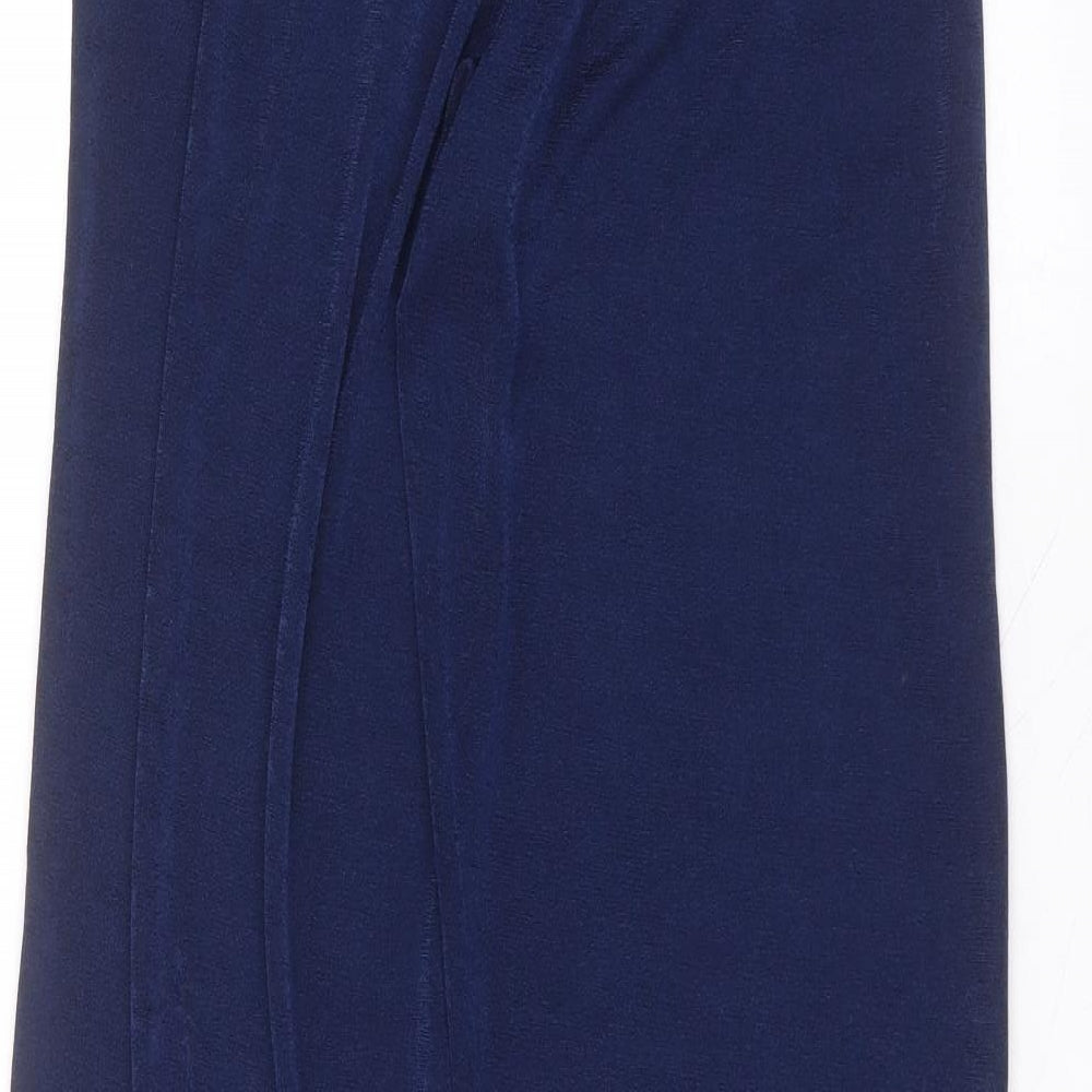 julipa Womens Blue Polyester Trousers Size 12 L27 in Regular