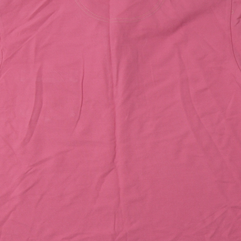 Authentic Mens Pink Cotton Polo Size L Collared