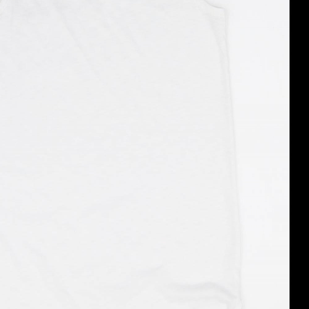 Papaya Womens White Polyester Tunic Tank Size M V-Neck - Short Side Hemline vents