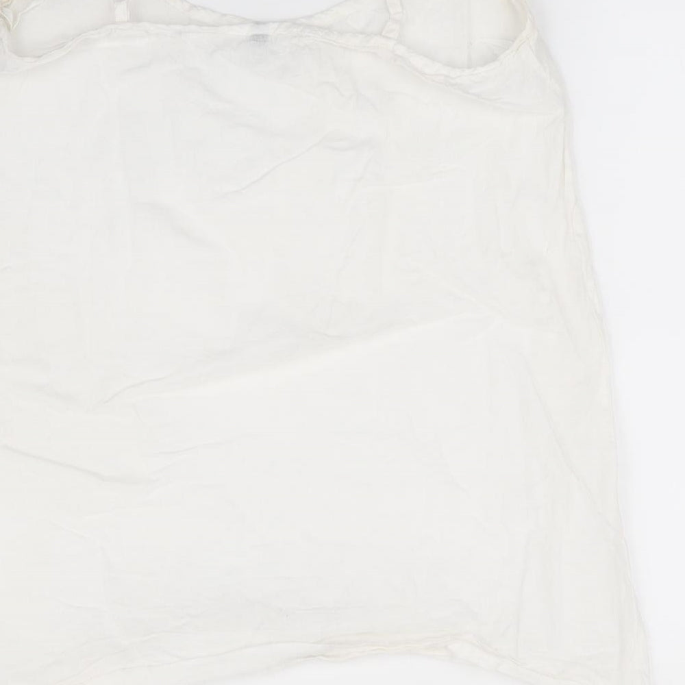 Preworn Womens Ivory Camisole Blouse Size 10 Round Neck