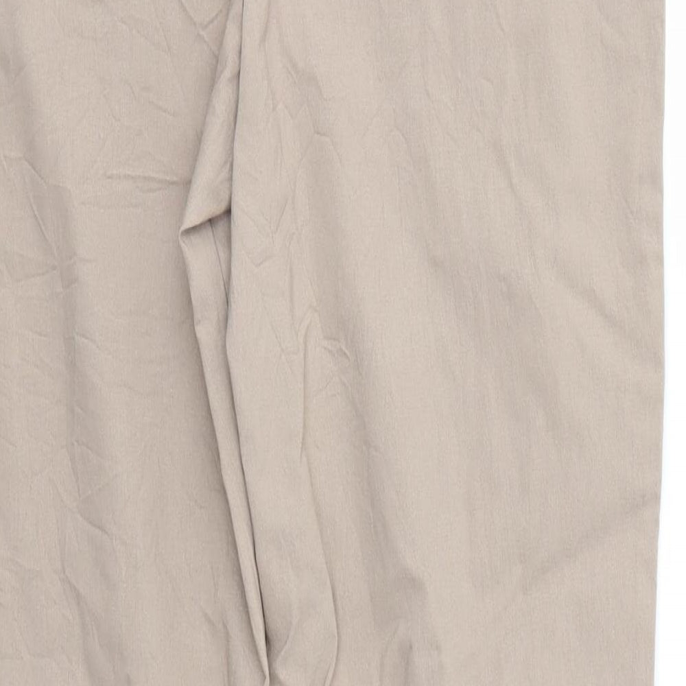 For Women Womens Brown Viscose Dress Pants Trousers Size 14 L28 in Regular