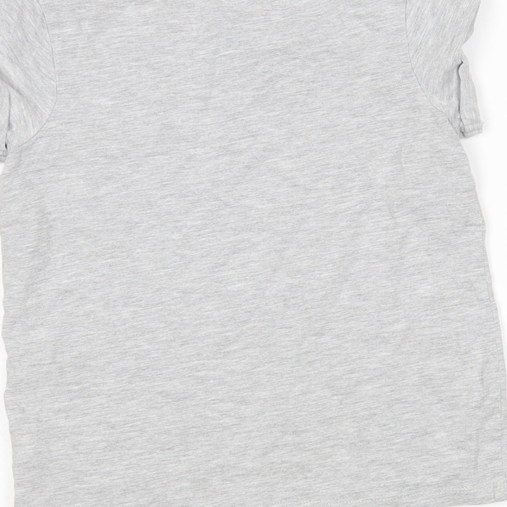 NEXT Girls Grey Cotton Basic T-Shirt Size 8 Years Round Neck