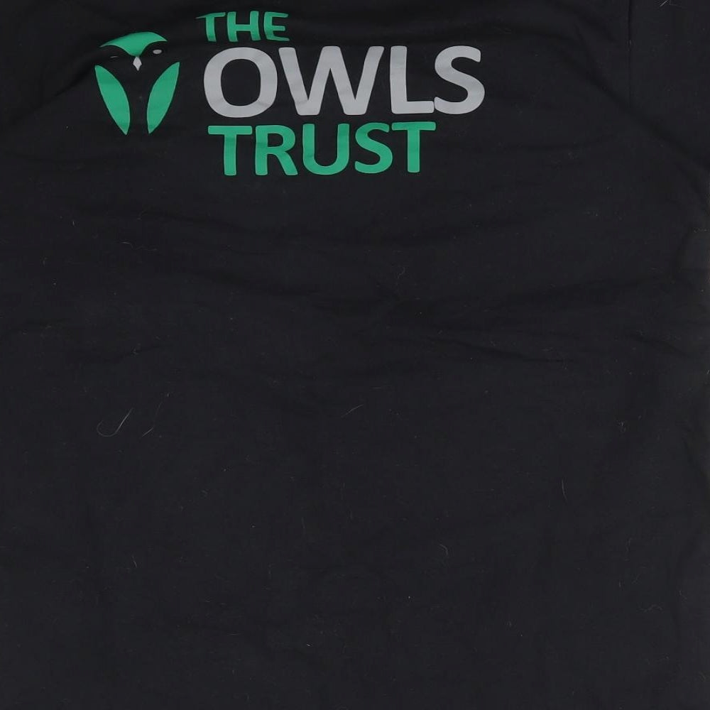 Fruit of the Loom Womens Black Cotton Basic T-Shirt Size S Round Neck - THE OWL TRUST