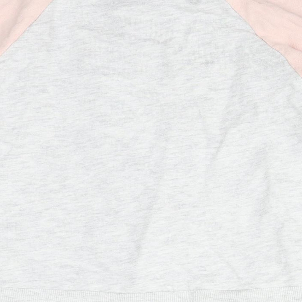 H&M Girls Multicoloured Colourblock Cotton Pullover Sweatshirt Size 7-8 Years - HEART