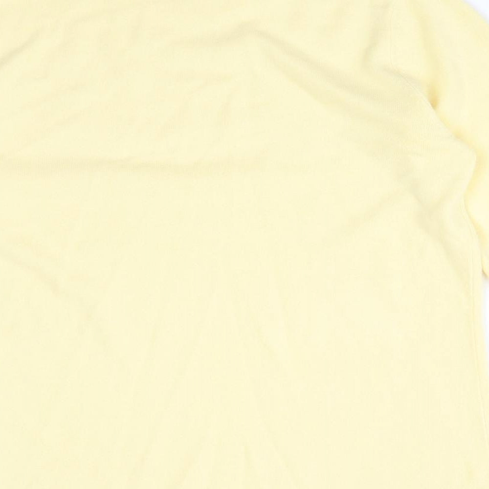 Bonmarché Womens Yellow Acrylic Basic T-Shirt Size S High Neck
