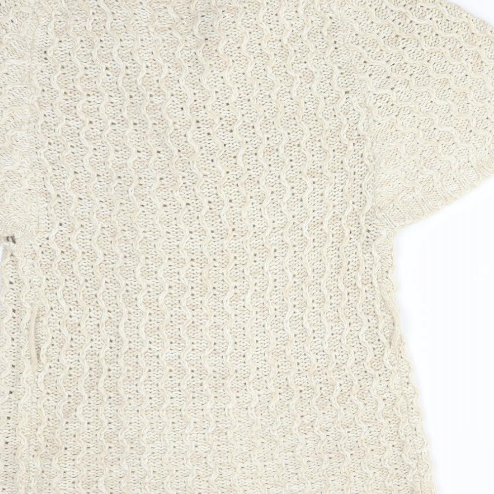 EVIE Womens Beige Acrylic Cardigan Jumper Size 12