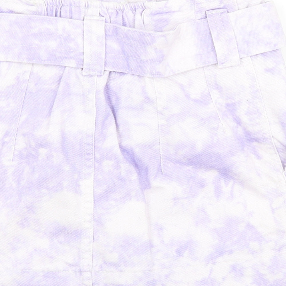 Bershka Womens Purple Cotton Straight & Pencil Skirt Size 6