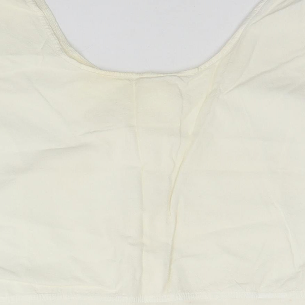 Marks & Spencer Womens Ivory Round Neck Cotton Cardigan Jumper Size 16