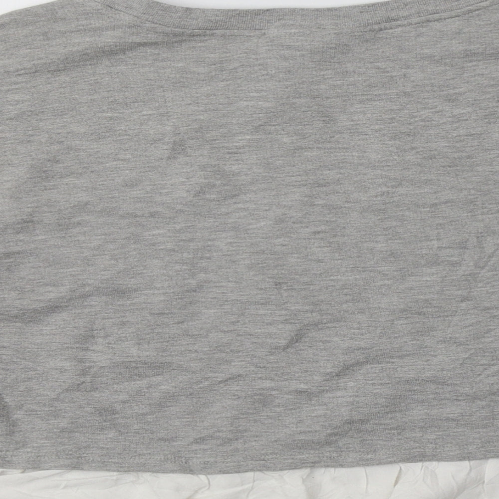Topshop Womens Grey Crew Neck Cotton Pullover Jumper Size 10