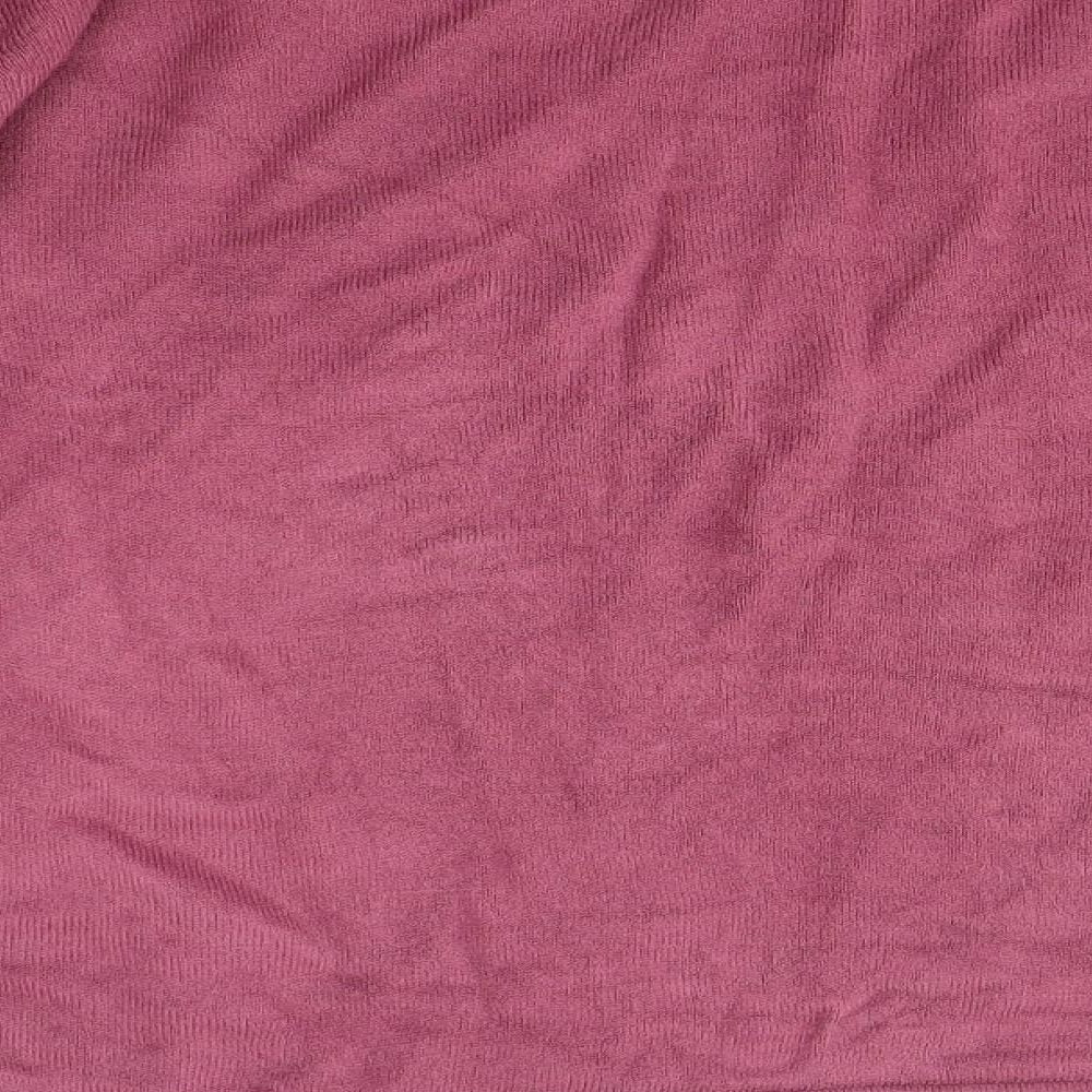 Lauren taylor Womens Pink Round Neck Floral Acrylic Pullover Jumper Size M