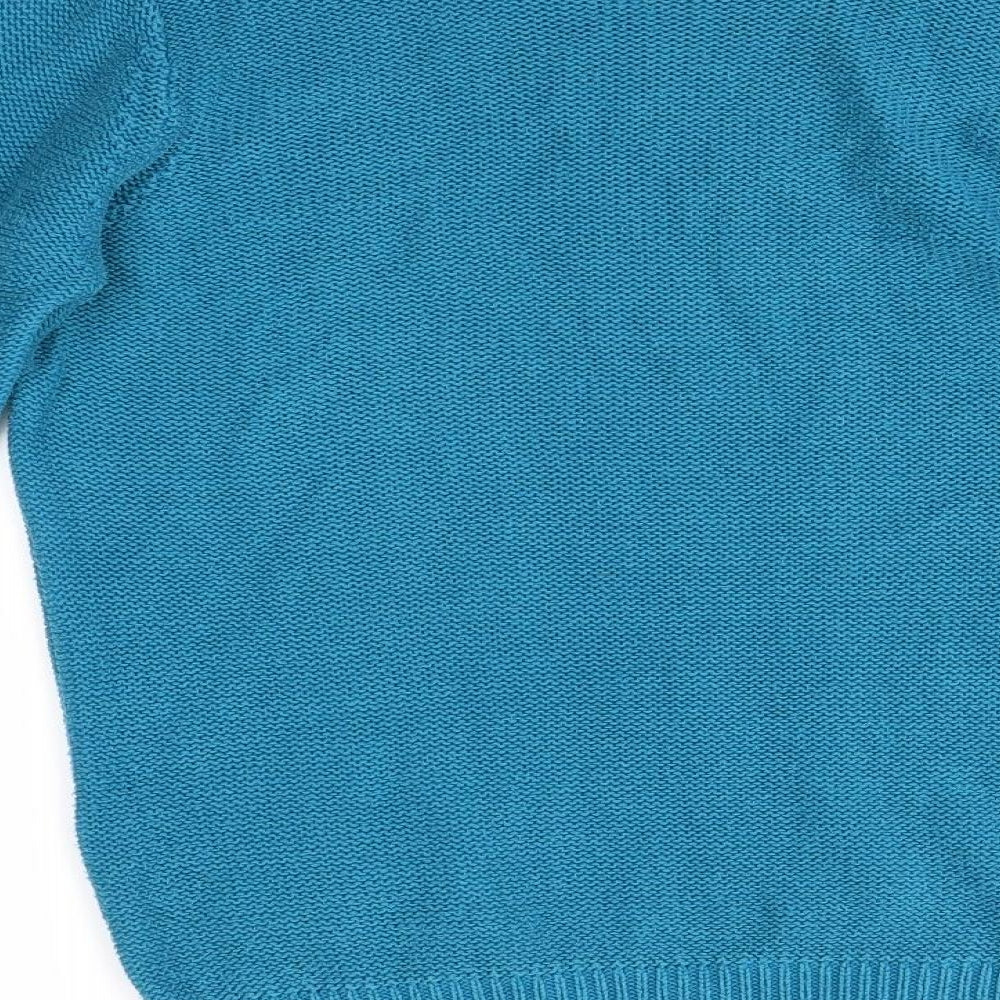 BHS Womens Blue Round Neck Acrylic Pullover Jumper Size S