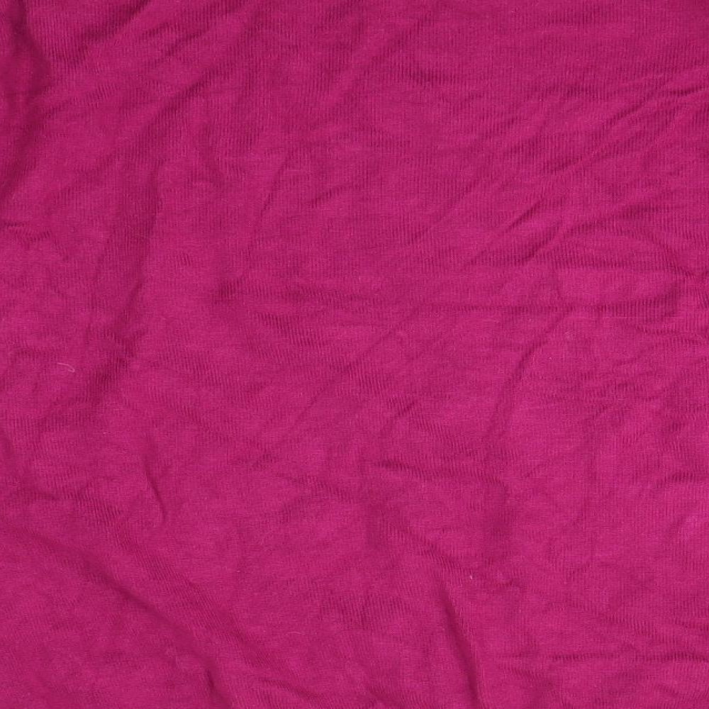 JUST ELEGANCE Womens Pink Viscose Basic Blouse Size M Round Neck