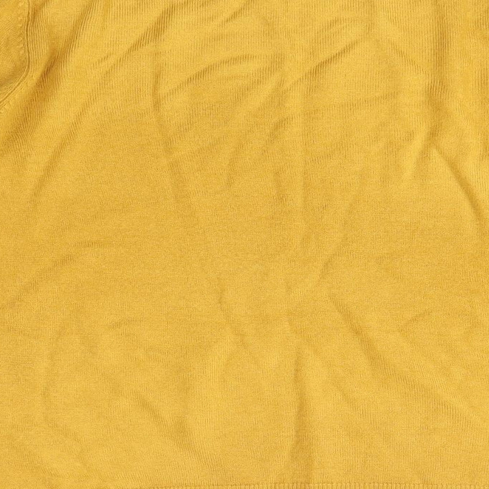 Preworn Womens Yellow Round Neck Acrylic Pullover Jumper Size M