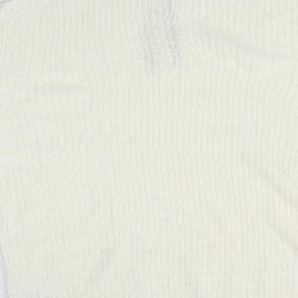 H&M Mens Ivory High Neck Acrylic Pullover Jumper Size S