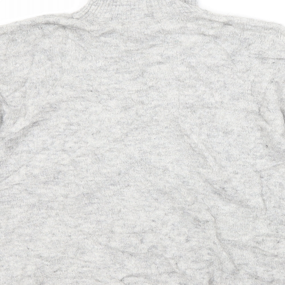 NEXT Womens Grey Roll Neck Acrylic Pullover Jumper Size 16