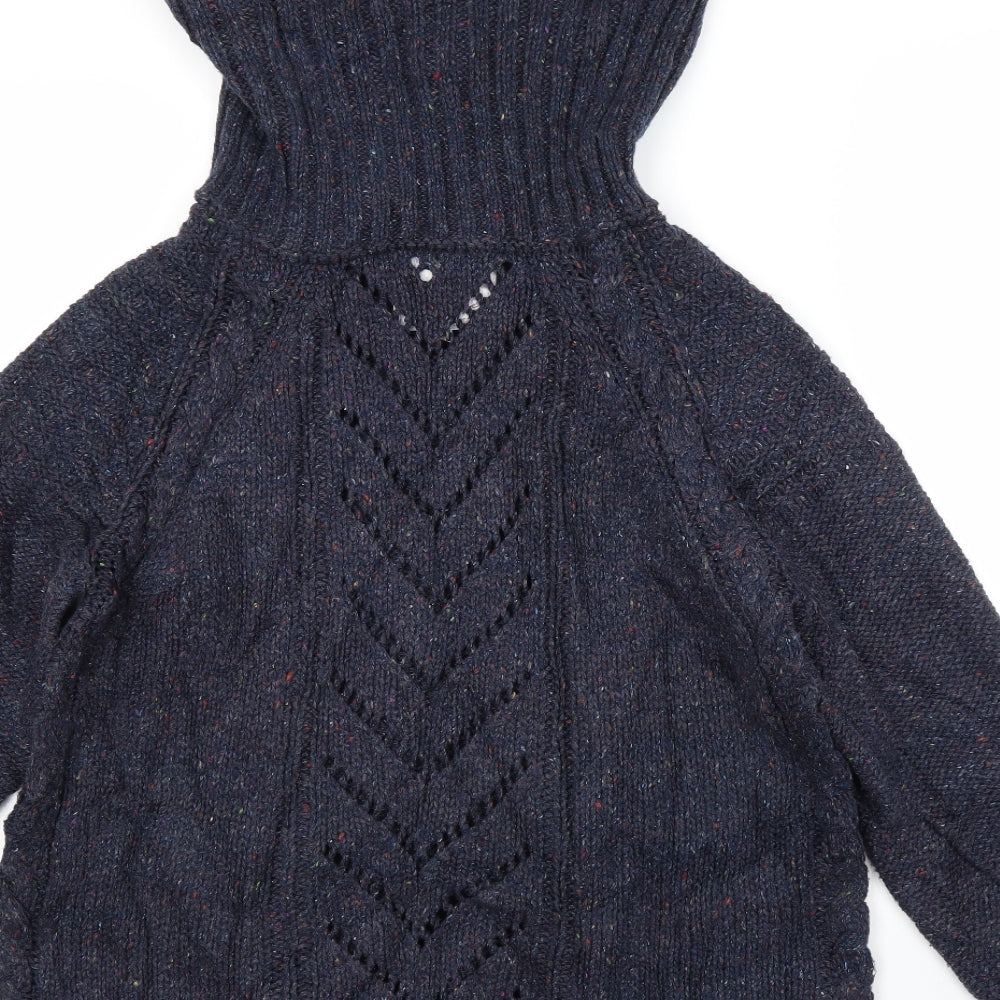 Preworn Womens Blue Roll Neck Acrylic Pullover Jumper Size M