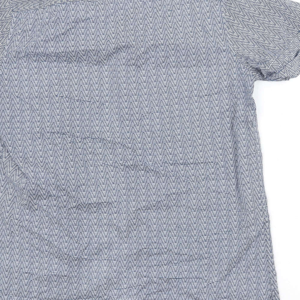 SILVER EIGHT Mens Blue Argyle/Diamond Cotton Button-Up Size M Collared